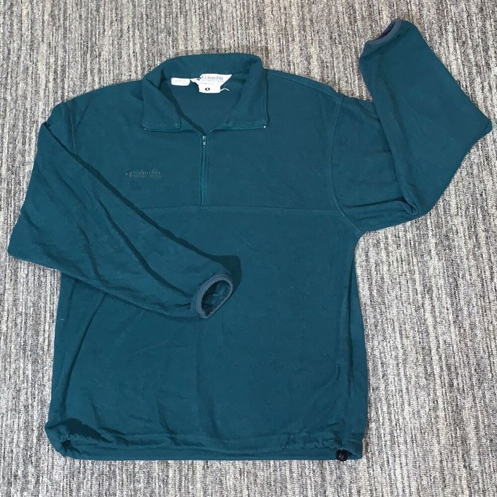 Columbia Sportswear Co Unisex Medium Pullover Quarter Zip Shirt Green Fleece